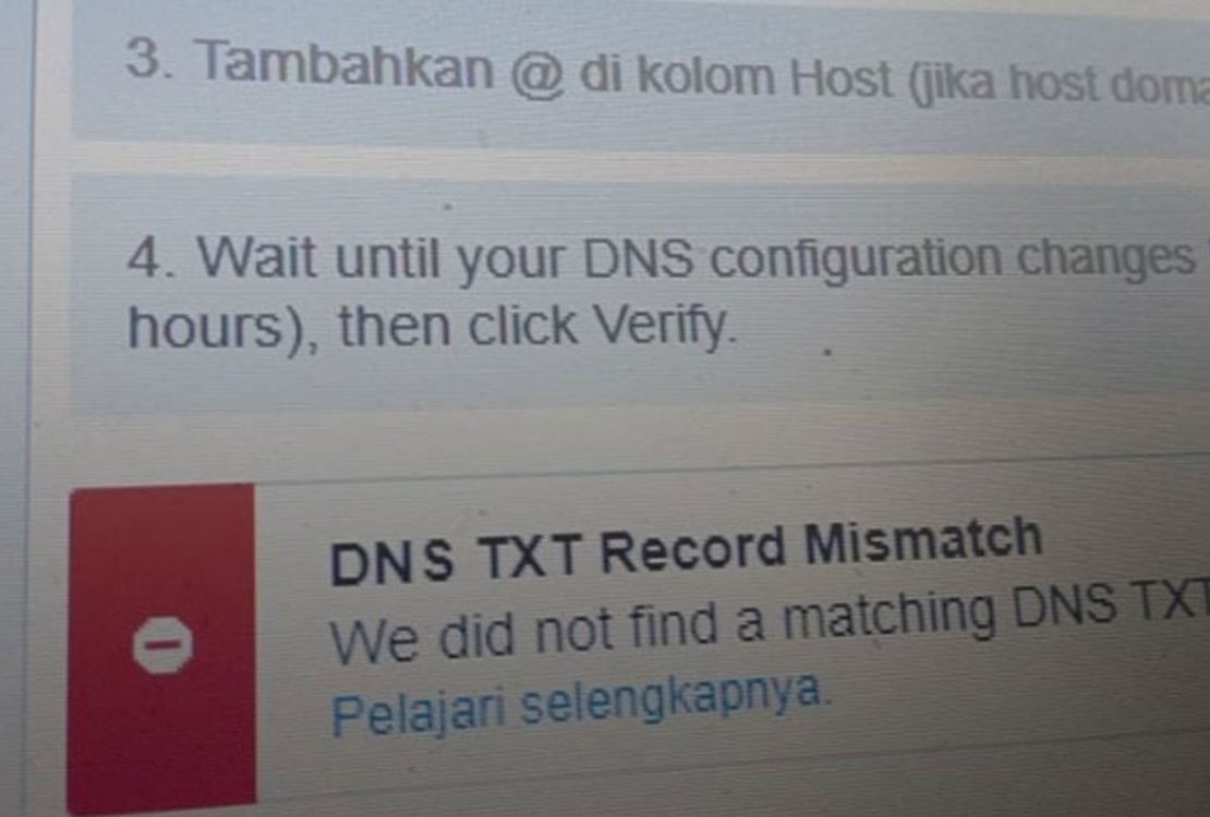 Verifikasi Domain di Facebook Apakah Memang Lama? Atau Gagal