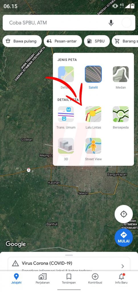 Detail Peta Lalu Lintas di Google Maps