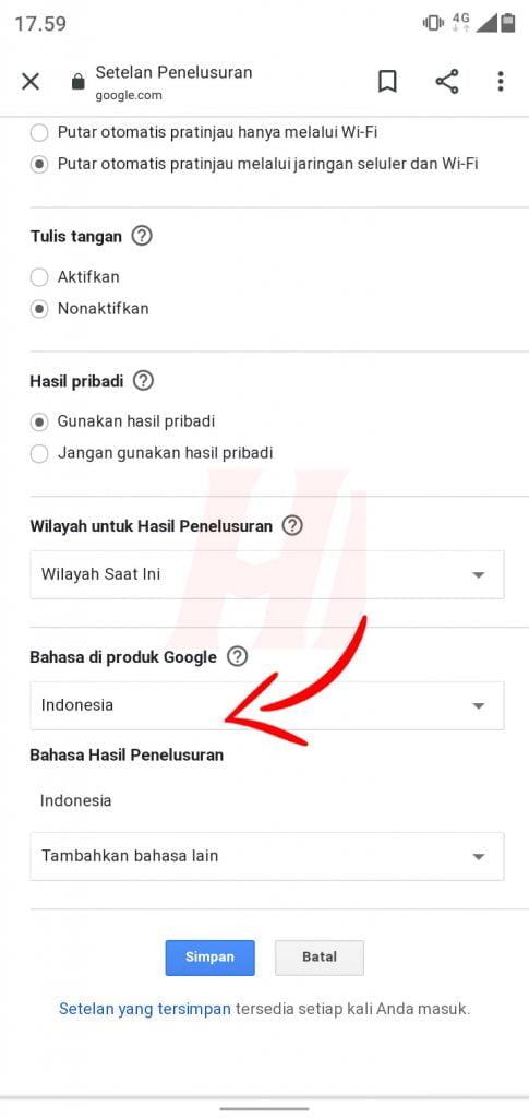 Bahasa Produk Google