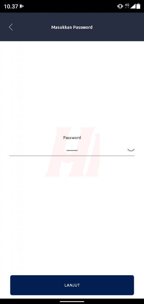 Input Password Akun BRImo