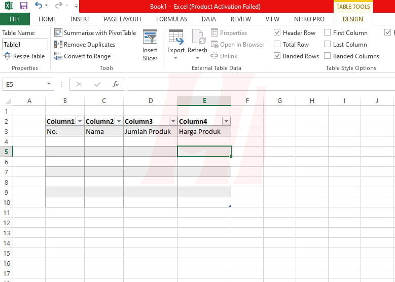 Gaya Tabel di Microsoft Excel