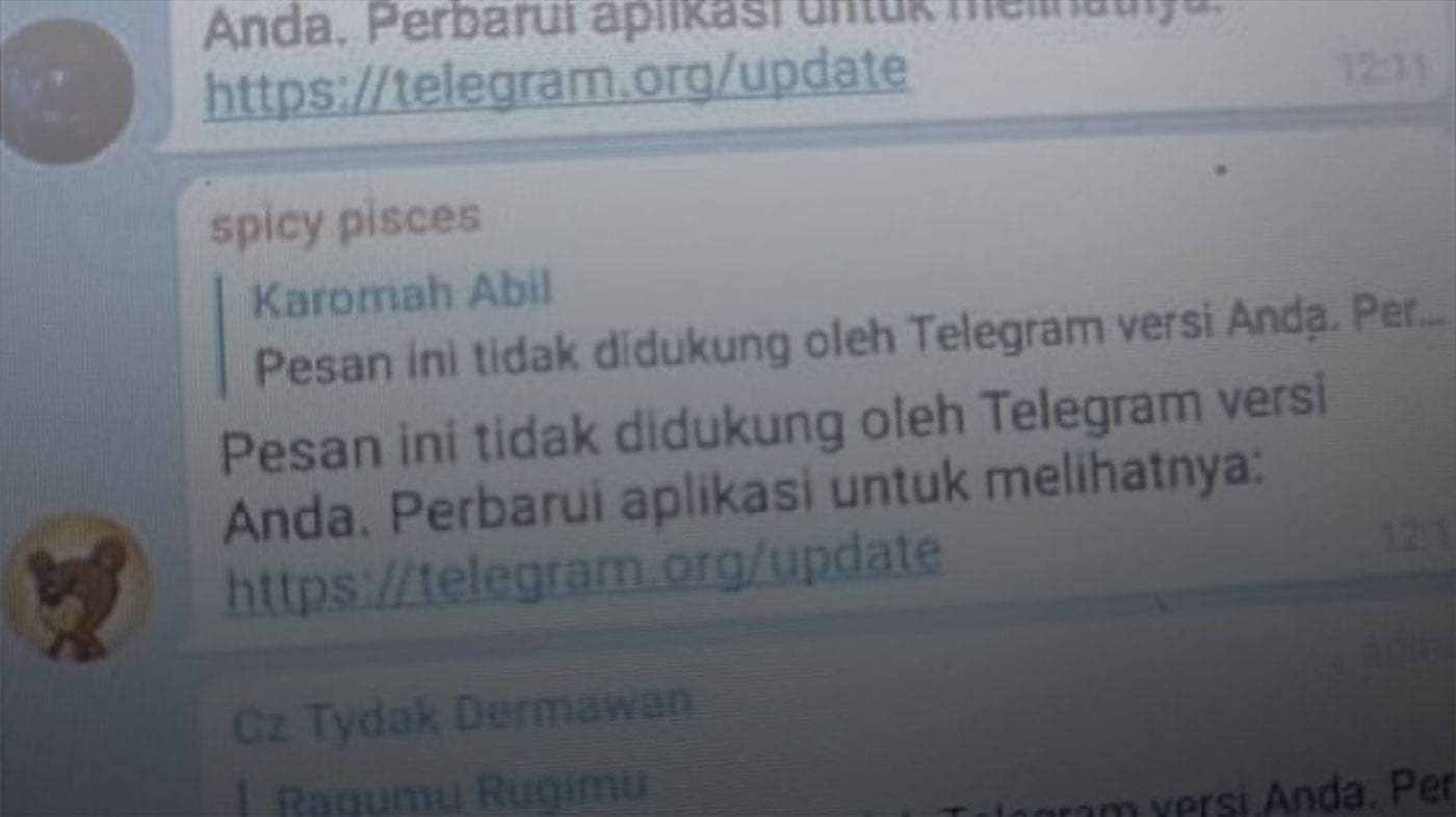 Pesan Ini Tidak Didukung Oleh Telegram, Segera Update Ada Fitur Menarik