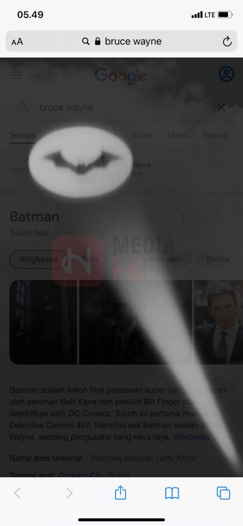 Berhasil Memunculkan Animasi Batman di Google Search