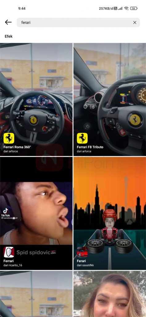 Cari Efek Filter Ferrari di Instagram
