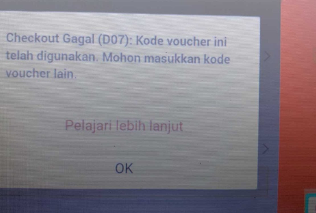 Cara Mengatasi Error D07 di Shopee Saat Checkout Karena Voucher Telah Digunakan