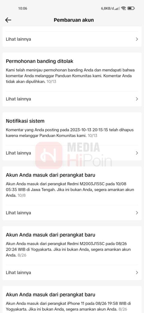 Pembaruan Akun TikTok